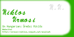 miklos urmosi business card