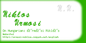 miklos urmosi business card